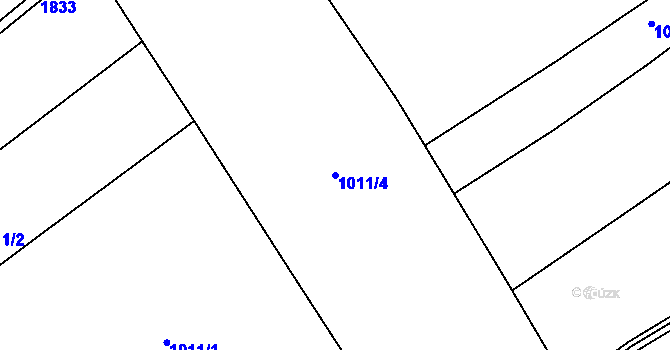 Parcela st. 1011/4 v KÚ Přelouč, Katastrální mapa