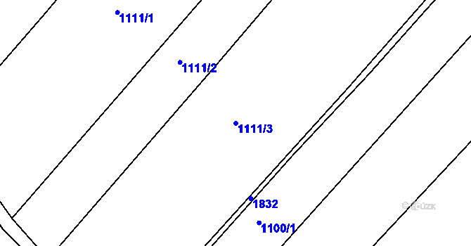 Parcela st. 1111/3 v KÚ Přelouč, Katastrální mapa