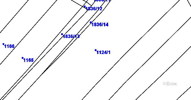 Parcela st. 1124/1 v KÚ Přelouč, Katastrální mapa