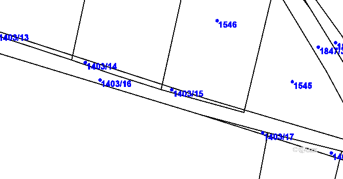 Parcela st. 1403/15 v KÚ Přelouč, Katastrální mapa