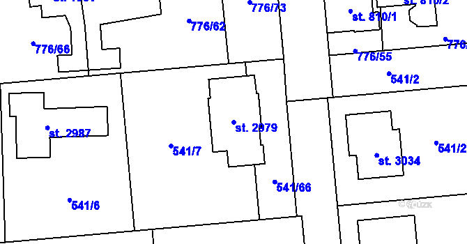 Parcela st. 2979 v KÚ Přelouč, Katastrální mapa
