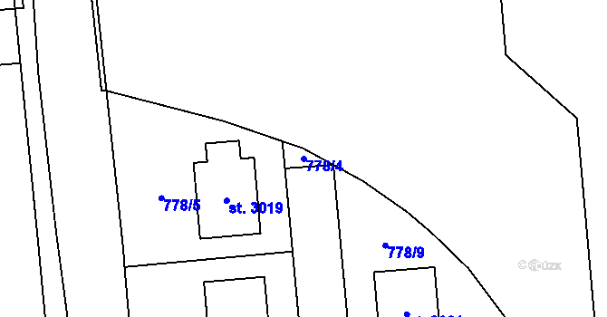 Parcela st. 778/4 v KÚ Přelouč, Katastrální mapa
