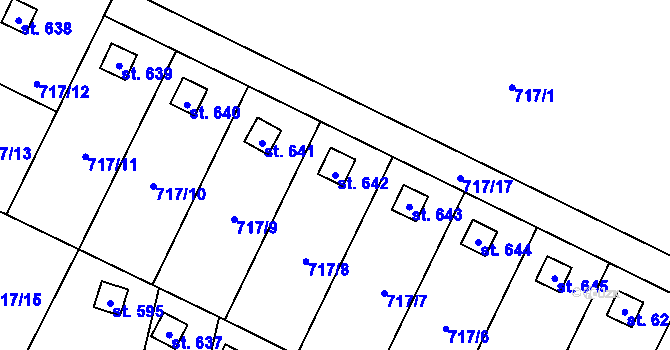 Parcela st. 642 v KÚ Přemyslovice, Katastrální mapa