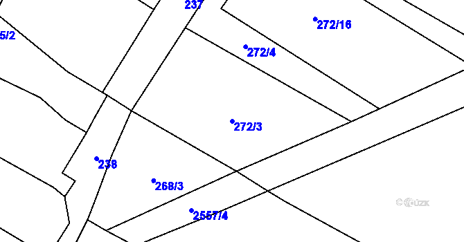 Parcela st. 272/3 v KÚ Přemyslovice, Katastrální mapa