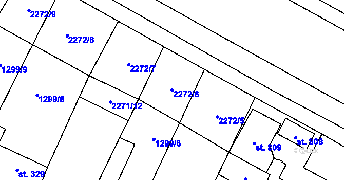 Parcela st. 2272/6 v KÚ Přemyslovice, Katastrální mapa