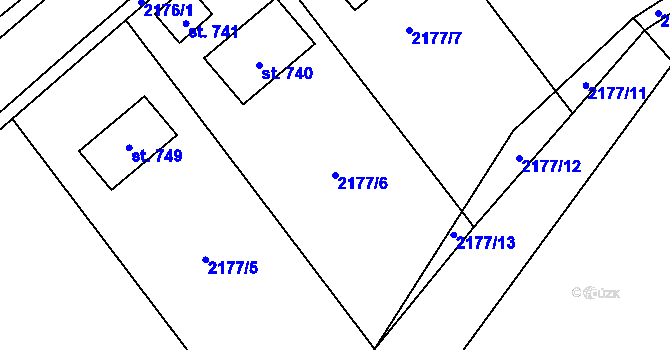 Parcela st. 2177/6 v KÚ Přemyslovice, Katastrální mapa