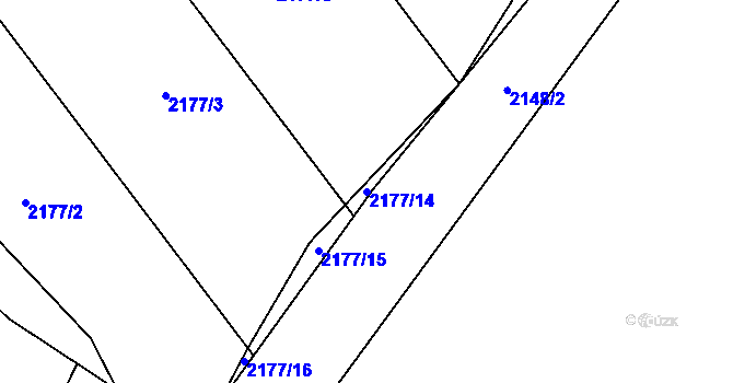 Parcela st. 2177/14 v KÚ Přemyslovice, Katastrální mapa
