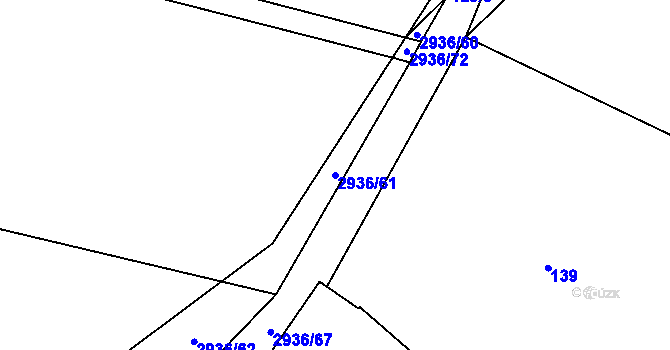 Parcela st. 2936/61 v KÚ Přemyslovice, Katastrální mapa