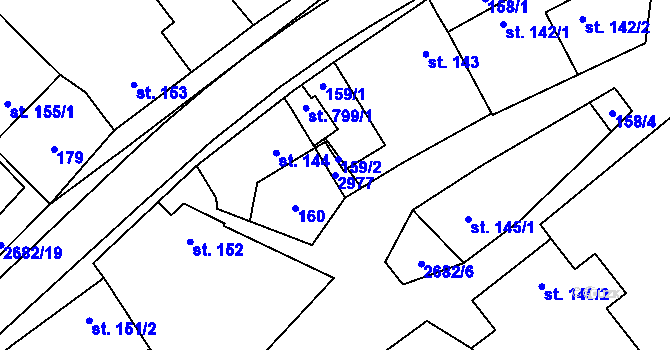 Parcela st. 2977 v KÚ Přemyslovice, Katastrální mapa