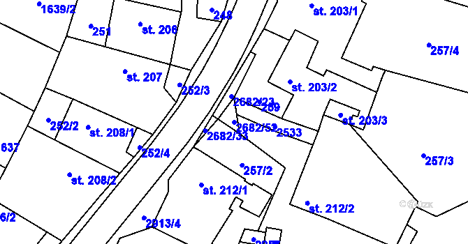 Parcela st. 2682/52 v KÚ Přemyslovice, Katastrální mapa
