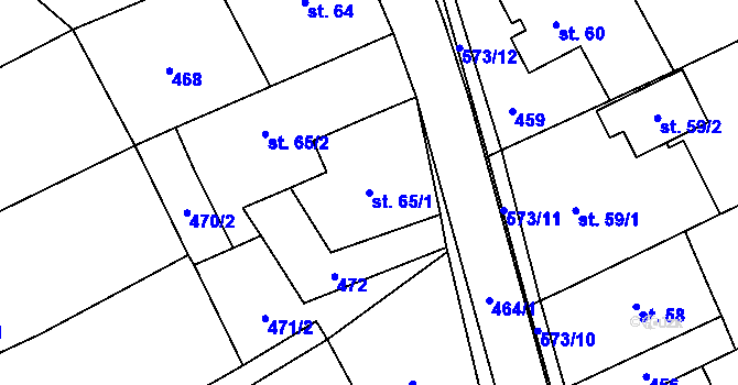Parcela st. 65/1 v KÚ Štarnov u Přemyslovic, Katastrální mapa