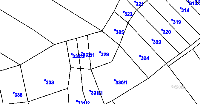 Parcela st. 329 v KÚ Štarnov u Přemyslovic, Katastrální mapa