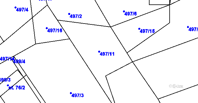 Parcela st. 497/11 v KÚ Štarnov u Přemyslovic, Katastrální mapa