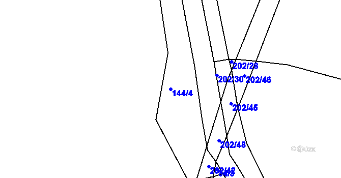 Parcela st. 144/4 v KÚ Přepeře, Katastrální mapa