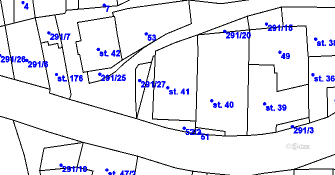 Parcela st. 41 v KÚ Přepeře u Turnova, Katastrální mapa