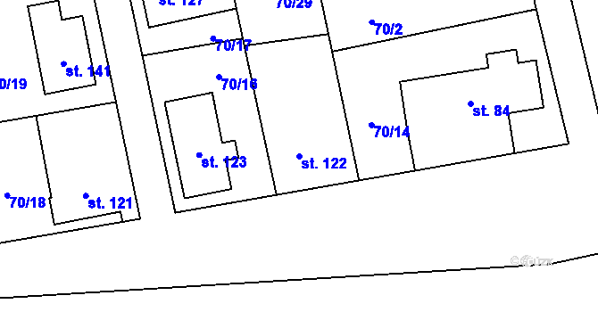 Parcela st. 122 v KÚ Přepeře u Turnova, Katastrální mapa