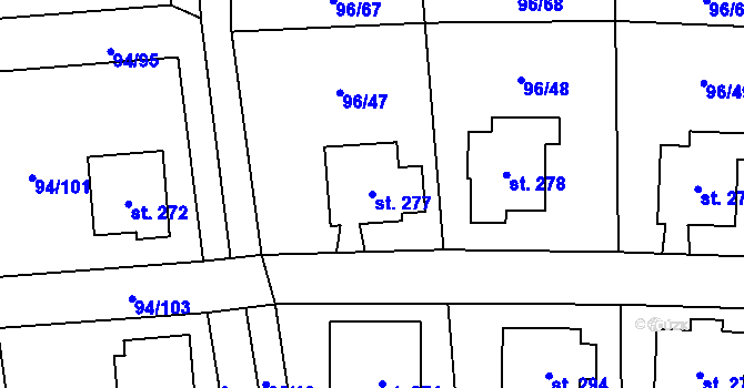 Parcela st. 277 v KÚ Přepeře u Turnova, Katastrální mapa
