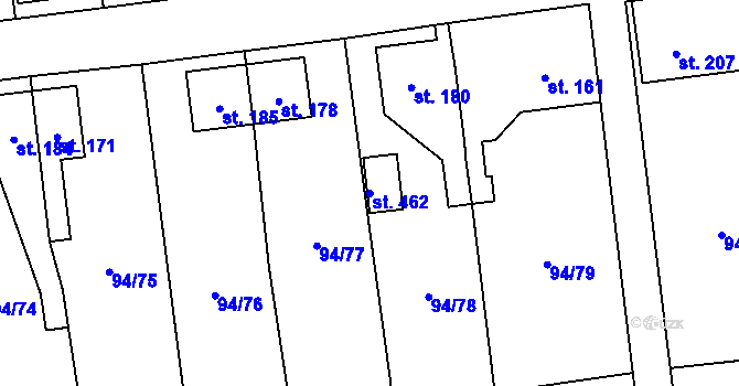 Parcela st. 462 v KÚ Přepeře u Turnova, Katastrální mapa