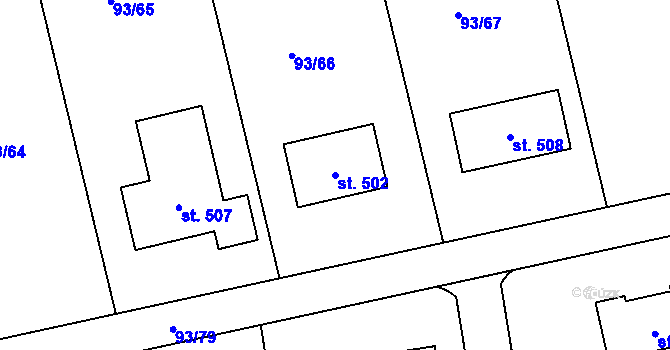Parcela st. 502 v KÚ Přepeře u Turnova, Katastrální mapa