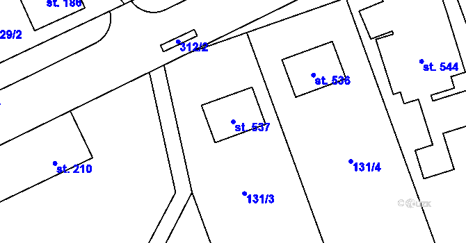 Parcela st. 537 v KÚ Přepeře u Turnova, Katastrální mapa