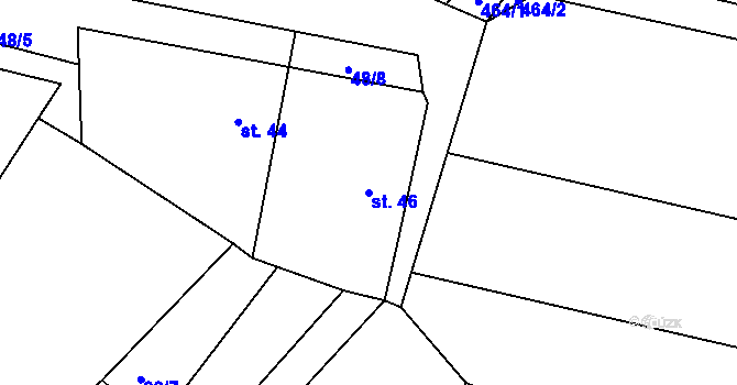 Parcela st. 46 v KÚ Přepychy, Katastrální mapa