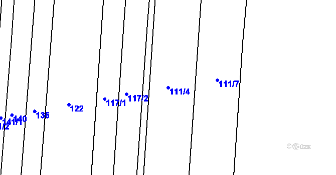 Parcela st. 111/4 v KÚ Přepychy, Katastrální mapa