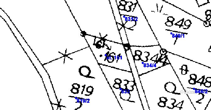 Parcela st. 161 v KÚ Přepychy u Opočna, Katastrální mapa