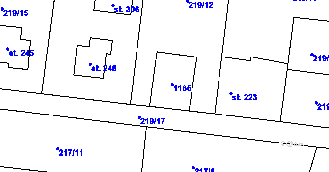 Parcela st. 227 v KÚ Přepychy u Opočna, Katastrální mapa