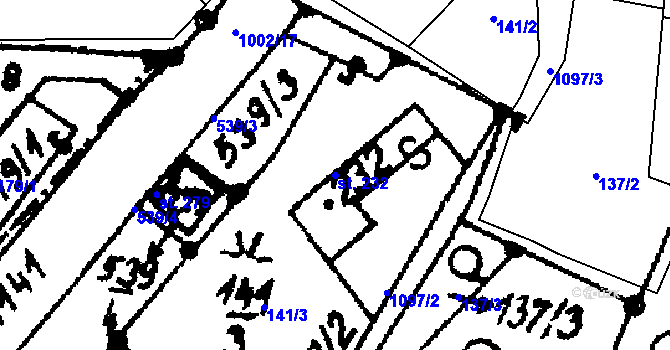 Parcela st. 232 v KÚ Přepychy u Opočna, Katastrální mapa