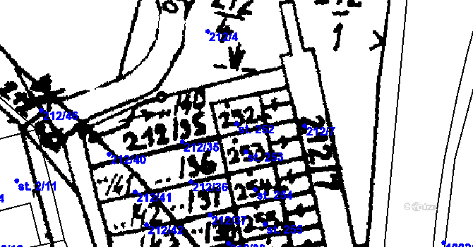 Parcela st. 252 v KÚ Přepychy u Opočna, Katastrální mapa