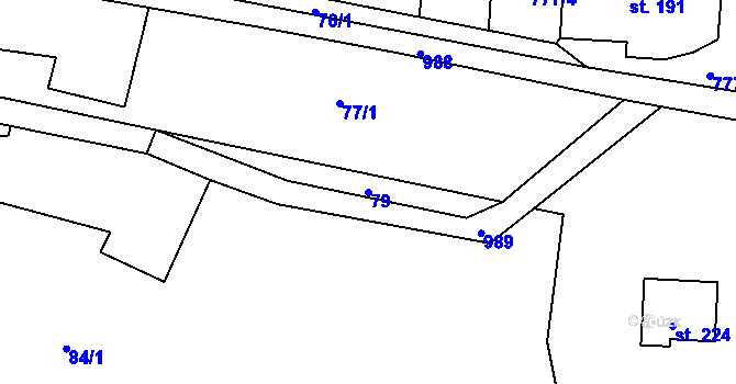 Parcela st. 79 v KÚ Přepychy u Opočna, Katastrální mapa