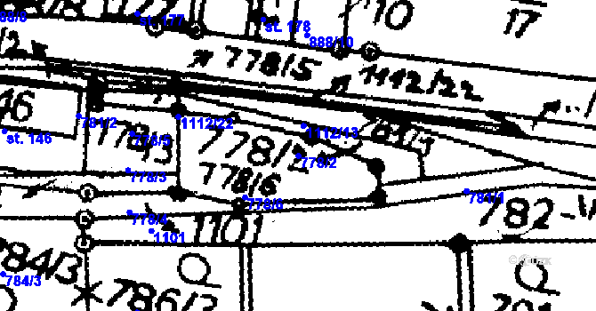 Parcela st. 778/2 v KÚ Přepychy u Opočna, Katastrální mapa
