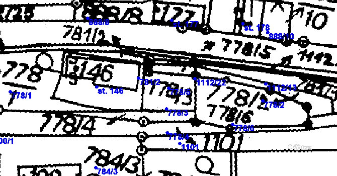 Parcela st. 778/5 v KÚ Přepychy u Opočna, Katastrální mapa