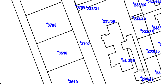 Parcela st. 3797 v KÚ Přepychy u Opočna, Katastrální mapa