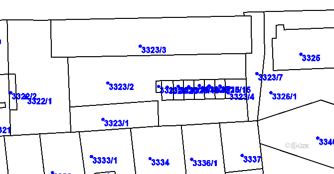 Parcela st. 3323/20 v KÚ Přerov, Katastrální mapa