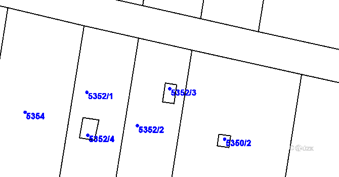 Parcela st. 5352/3 v KÚ Přerov, Katastrální mapa