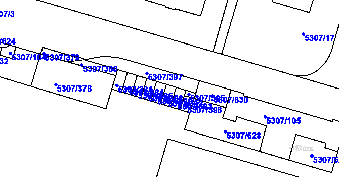 Parcela st. 5307/391 v KÚ Přerov, Katastrální mapa