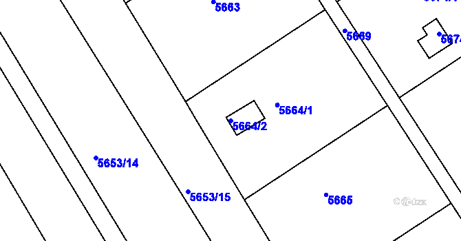 Parcela st. 5664/2 v KÚ Přerov, Katastrální mapa