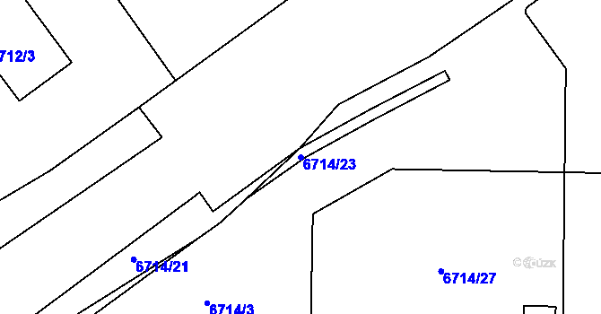 Parcela st. 6714/23 v KÚ Přerov, Katastrální mapa