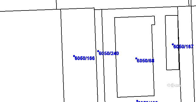 Parcela st. 6050/240 v KÚ Přerov, Katastrální mapa
