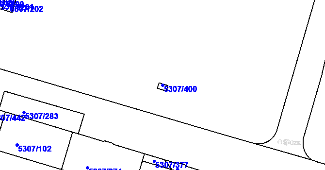 Parcela st. 5307/400 v KÚ Přerov, Katastrální mapa