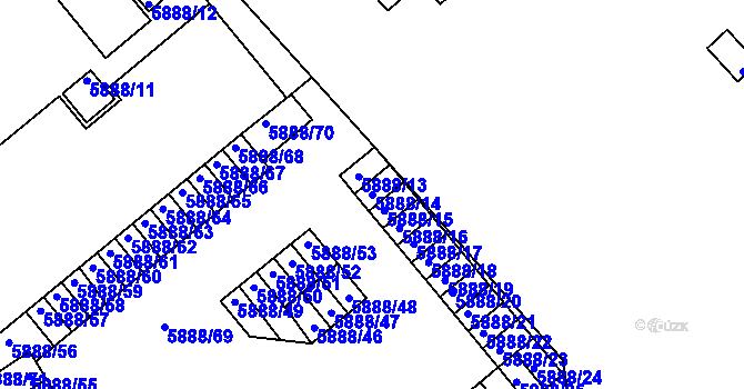 Parcela st. 5888/14 v KÚ Přerov, Katastrální mapa