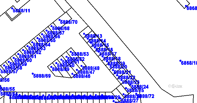 Parcela st. 5888/17 v KÚ Přerov, Katastrální mapa
