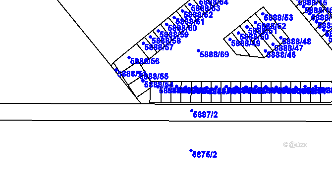 Parcela st. 5888/44 v KÚ Přerov, Katastrální mapa