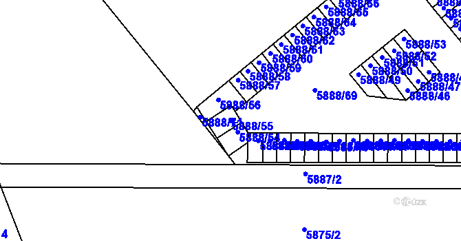 Parcela st. 5888/55 v KÚ Přerov, Katastrální mapa