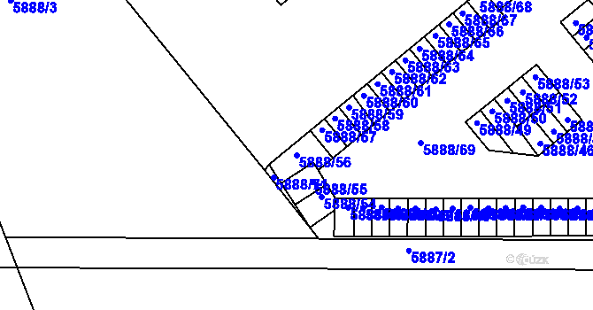 Parcela st. 5888/56 v KÚ Přerov, Katastrální mapa