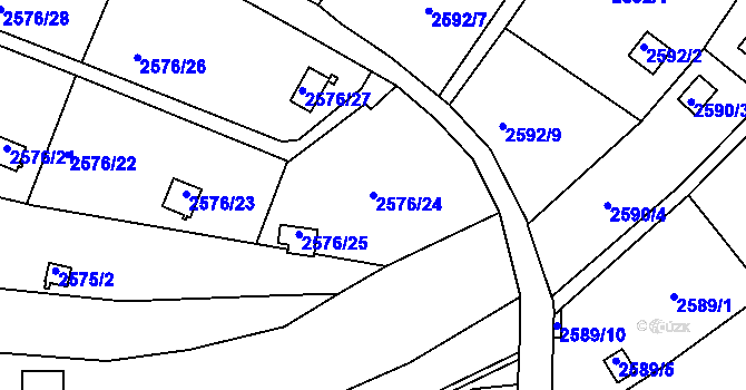 Parcela st. 2576/24 v KÚ Přerov, Katastrální mapa