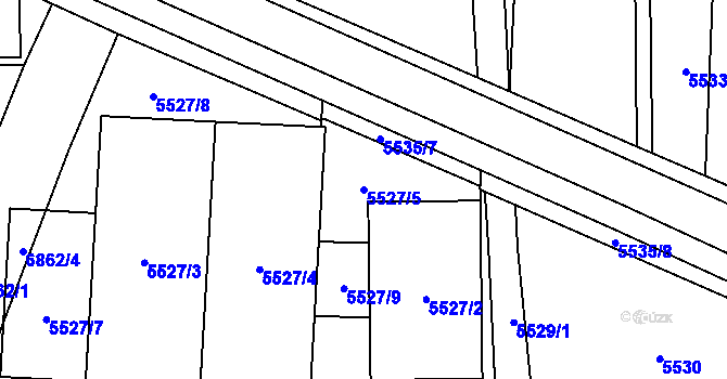 Parcela st. 5527/5 v KÚ Přerov, Katastrální mapa