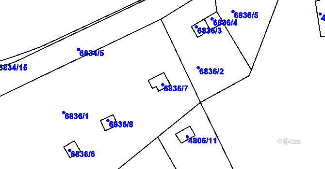 Parcela st. 6836/7 v KÚ Přerov, Katastrální mapa