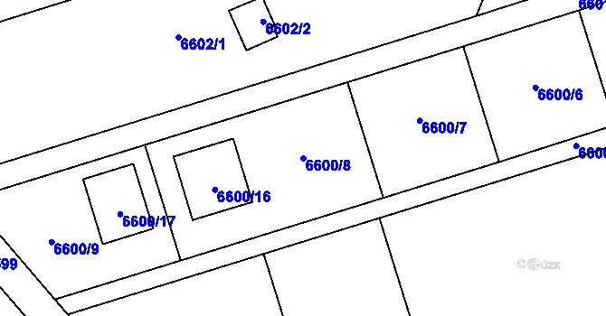 Parcela st. 6600/8 v KÚ Přerov, Katastrální mapa